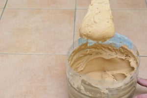 Mixing tile grout