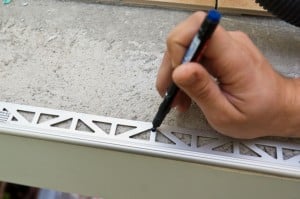 Marking tile edging holes